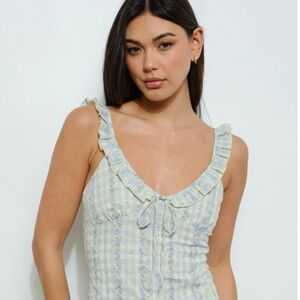 NWT Pretty Garbage Gingham Mini Dress‎ Large